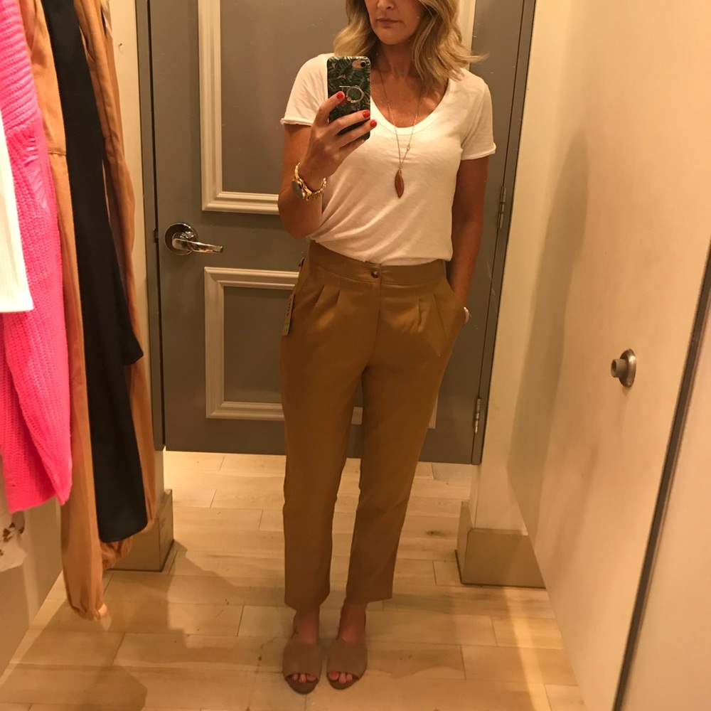 Forever 21 Long Woven Pants in Tan